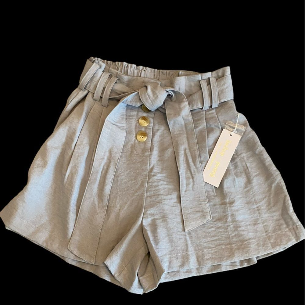 Bishop & Young Camille short in surf blue, High Waist Tie Shorts NWT Size M - Picture 7 of 10